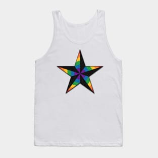 LGBTQ Rainbow Pride Flag Colored Nautical Star Tank Top